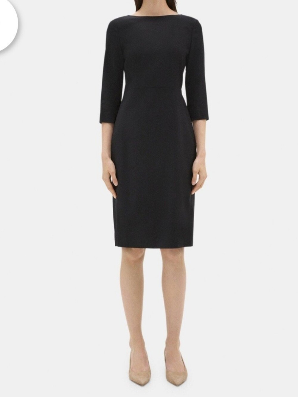 Theory Long-Sleeve Sheath Dress In Sevona Stretch Wool